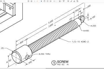 7/8-5 acme thread dimensions autocad