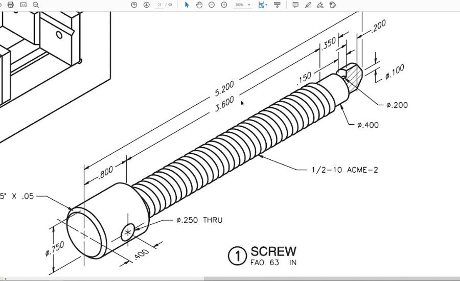 7/8-5 acme thread dimensions autocad